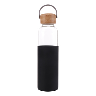 R08272 - Szklana butelka Refresh 560 ml, czarny 